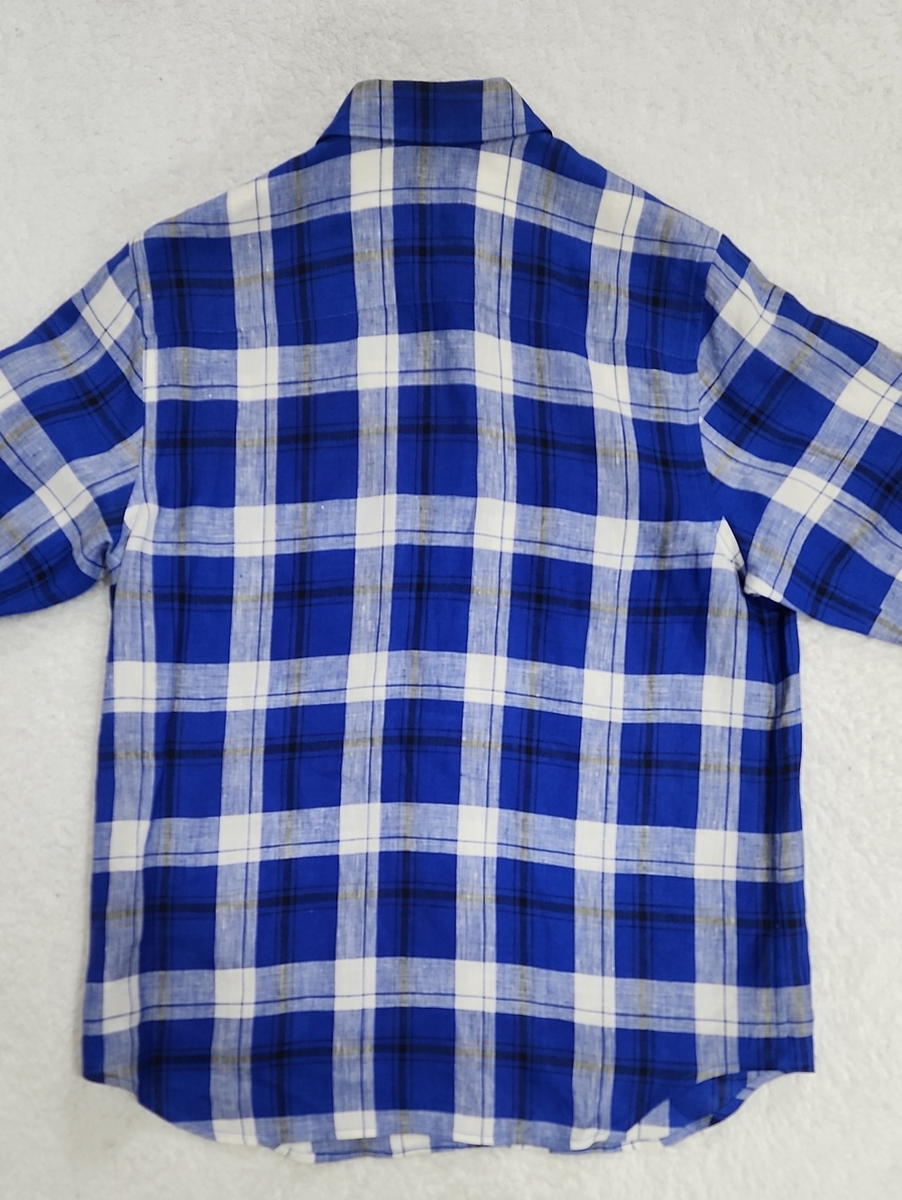 Lauren Ralph Lauren Long Sleeve 100% Linen Plaid Button Down Shirt - Picture 6 of 7